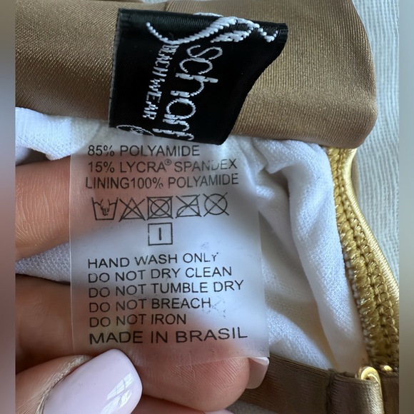 Iracema Scharf Luxury Brazilian Bikini Set S Gold Brown Bandeau Top & Bottom NWT - Picture 4 of 15